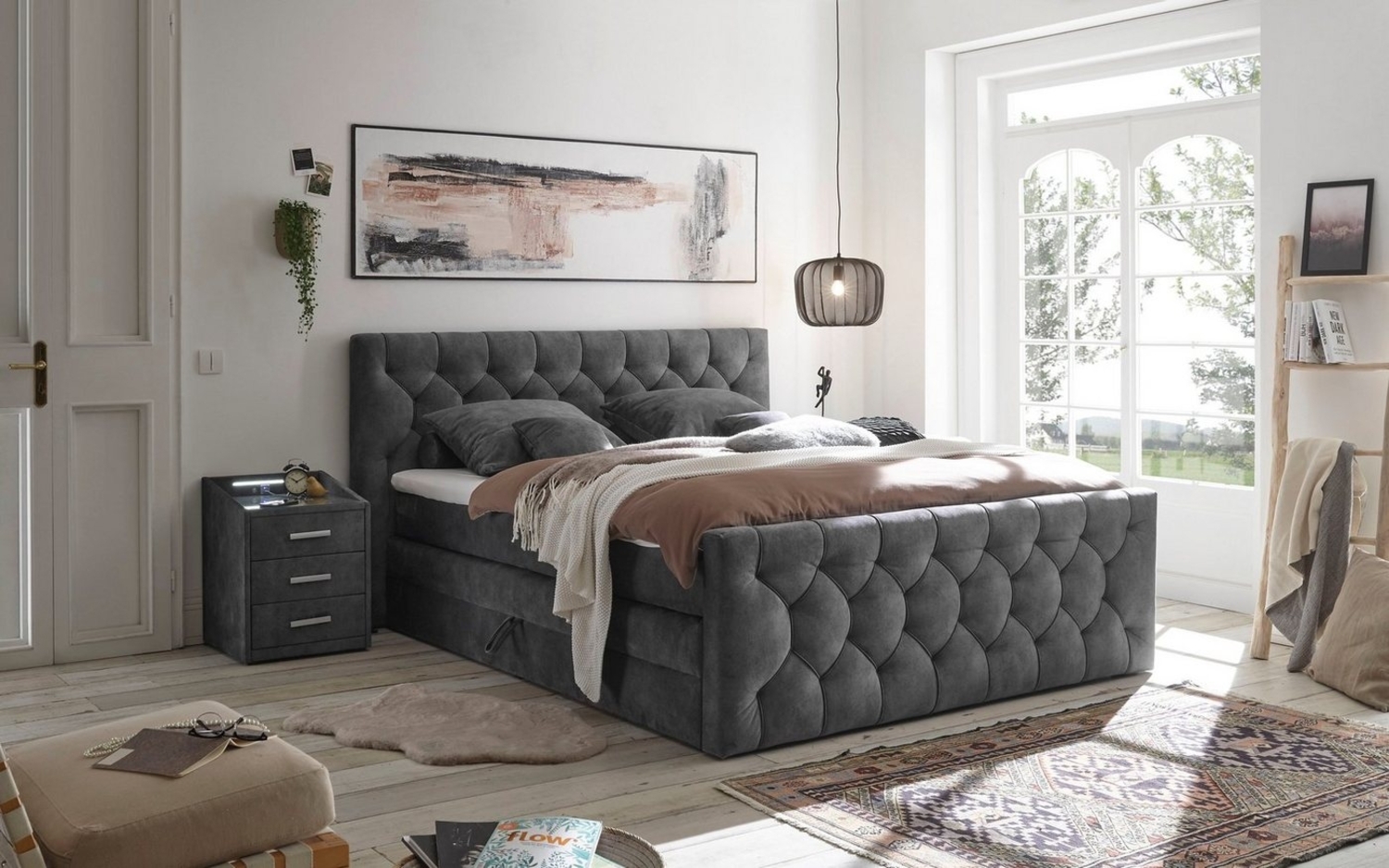 ED EXCITING DESIGN Boxspringbett "Cashfield", OTTOs Choice! Topseller inkl. zwei Bettkästen & Topper, erhältlich in den Größen 160x200cm und 180x200cm Bild 1