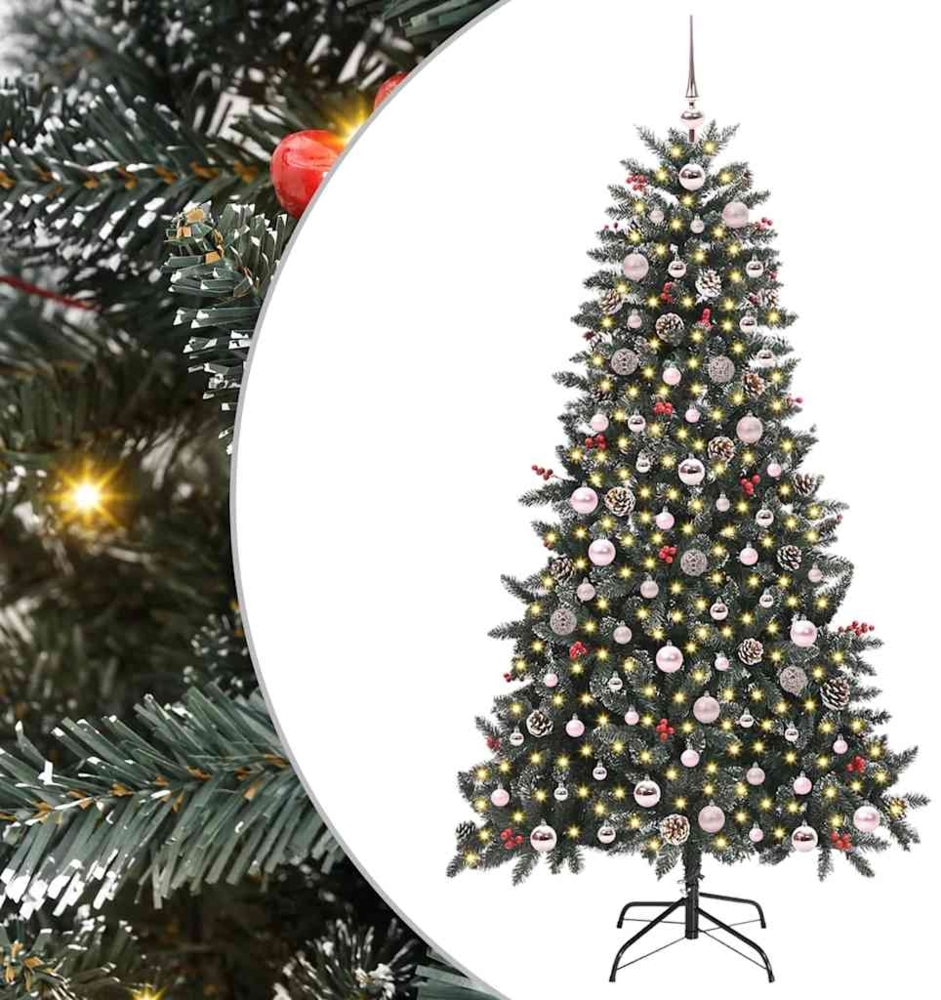 vidaXL Künstlicher Weihnachtsbaum Grün 180 cm PVC, Plastik und Stahl 3395882 Bild 1