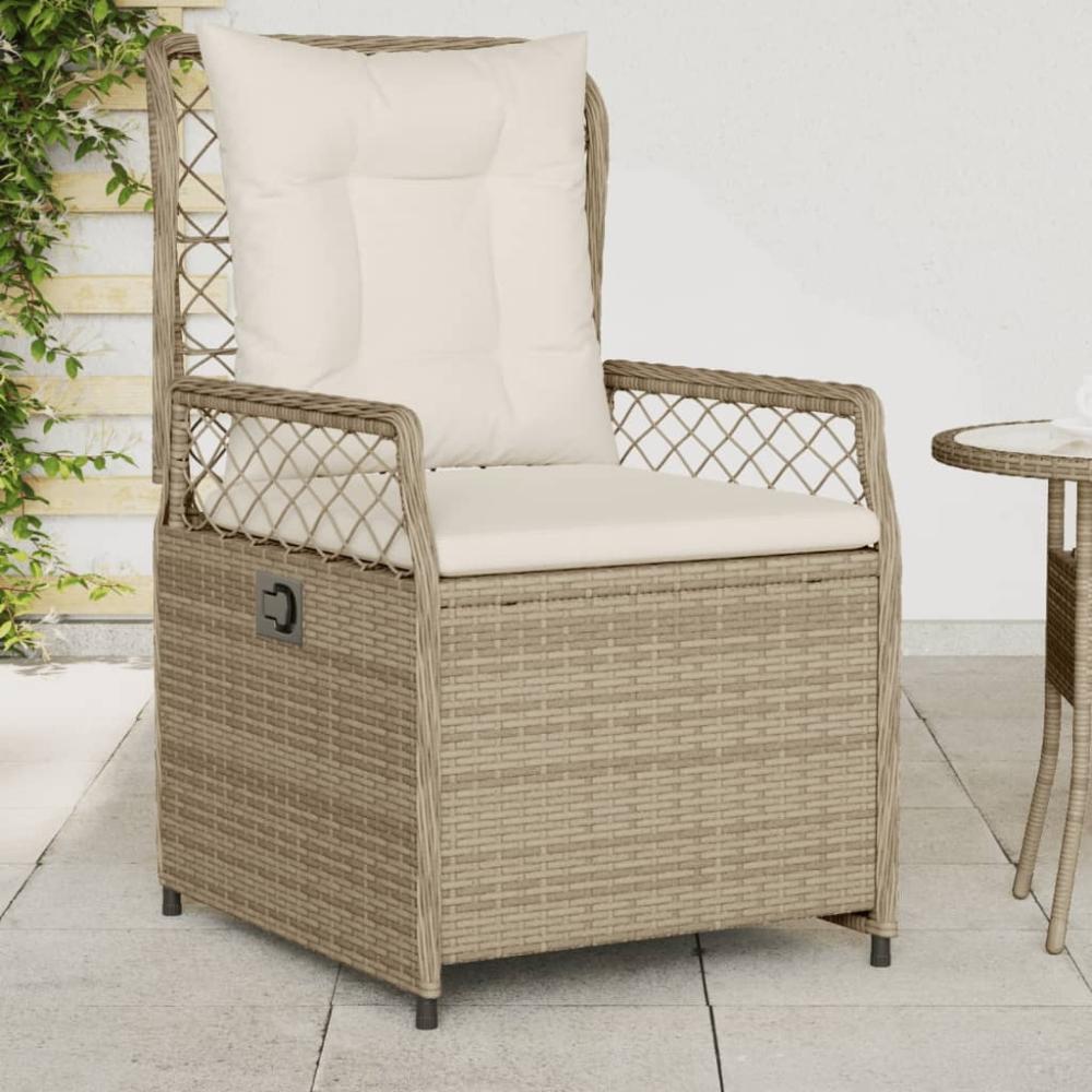 vidaXL Gartensessel 2 Stk. Verstellbar Beige Poly Rattan 368665 Bild 1