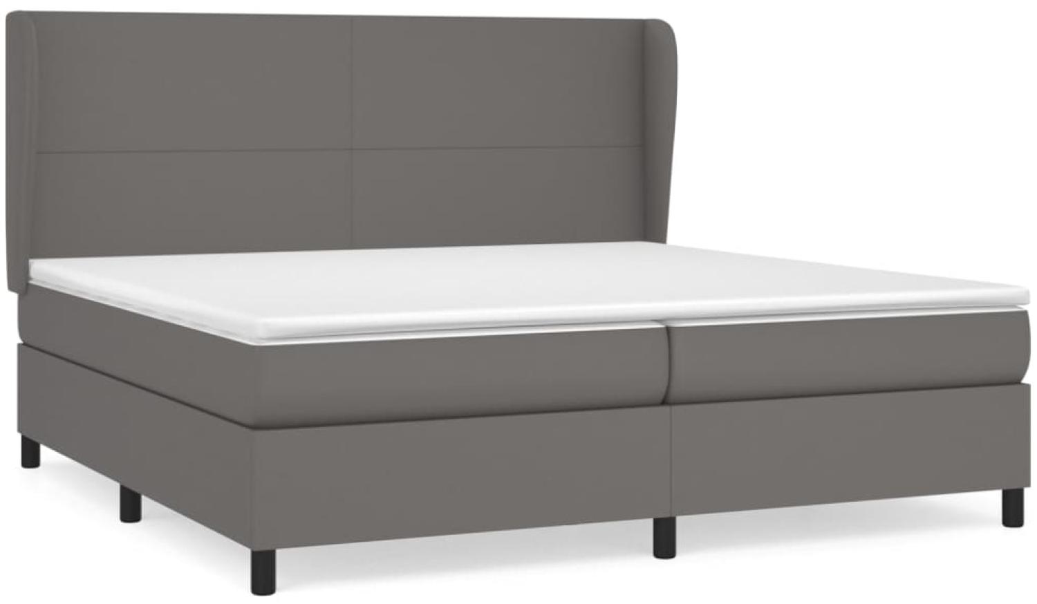 vidaXL Boxspringbett mit Matratze Grau 200x200 cm Kunstleder 3128935 Bild 1