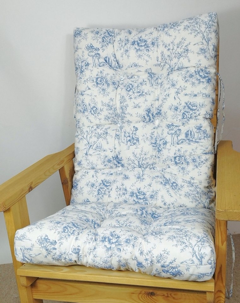 Rattani Hochlehnerauflage Polster, Kissen für Gartenstuhl Sevila 125 x 55 cm Romantic Blue Bild 1