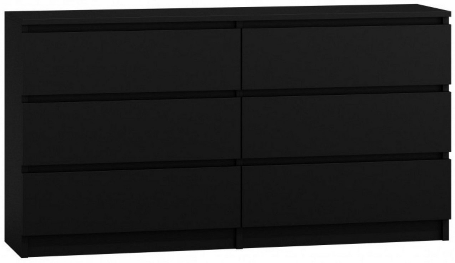 Home Collective Kommode Highboard Sideboard für Flur Schlafzimmer Wohnzimmer (Perfekt für Wohnzimmer, Schlafzimmer oder Esszimmer), mit 6 Schubladen, Breite 140 cm Höhe 75, Schwarz Bild 1