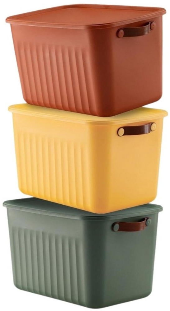 Luxury Bites Aufbewahrungsbox mit Deckel, 20L-15L -10L BPA-freie Kunststoff, nestbar und stapelbar (6 Farben, 9 Farbkombiationen, 3er Set) Bild 1