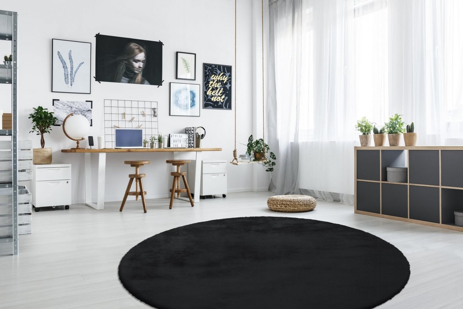 Arte Espina Fellteppich Rabbit 100, rund, Höhe: 45 mm, Kunstfell, Kaninchenfell-Haptik, supersoft, Hochflorteppich Bild 1