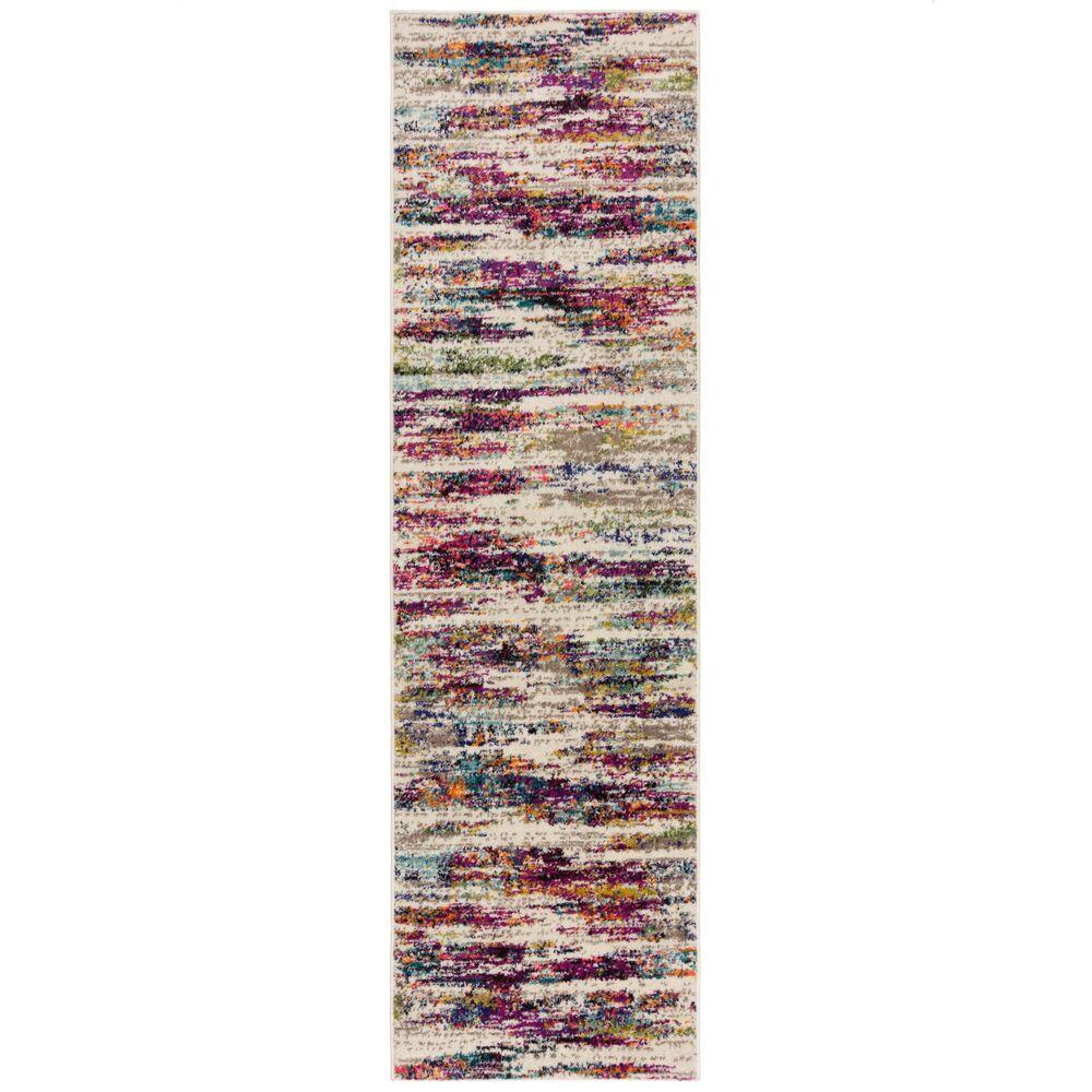 Kadima Design Pflegeleichter Designer-Teppich mit abstraktem Muster in Multicolor, strapazierfähig für viel genutzte Räume - "Blyth". 66x230 cm Bild 1