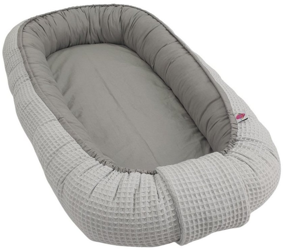 Babymajawelt Kuschelnest Babynestchen Waffel Mitwachsend Unifarben, (Set, 1-tlg, 1x Babynestchen verstellbar, inkl. Tragetasche), Made In EU, für den Schlaf zwischendurch, Bettverkleinerung Bild 1