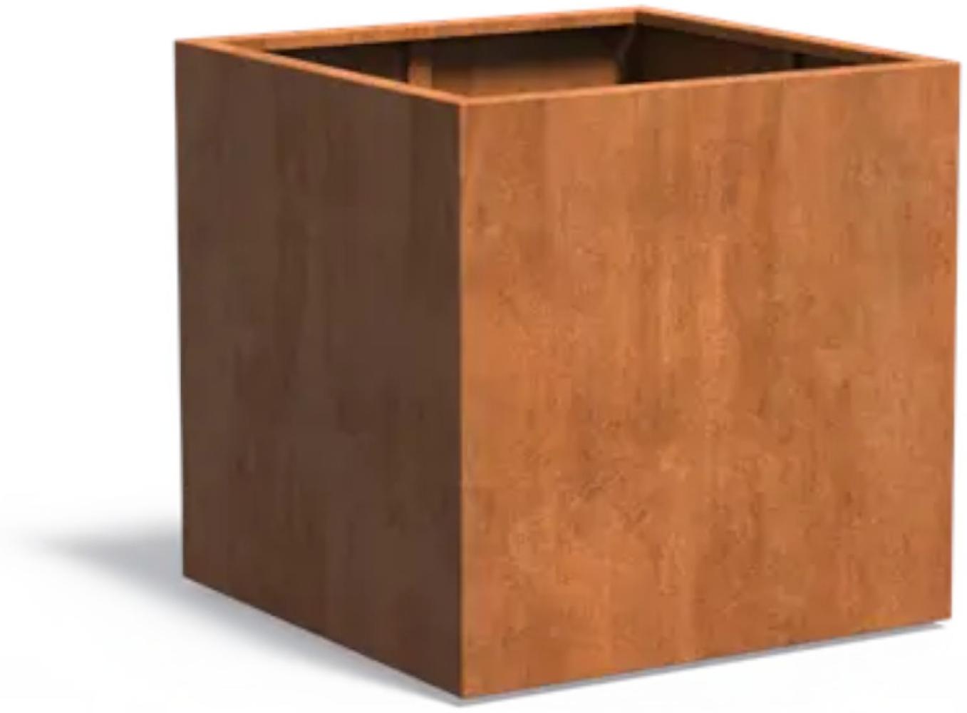 Adezz Pflanzgefäß Carrez Standard Quadrat aus Corten-Stahl Pflanzkübel Größe 100x100x100 cm Bild 1