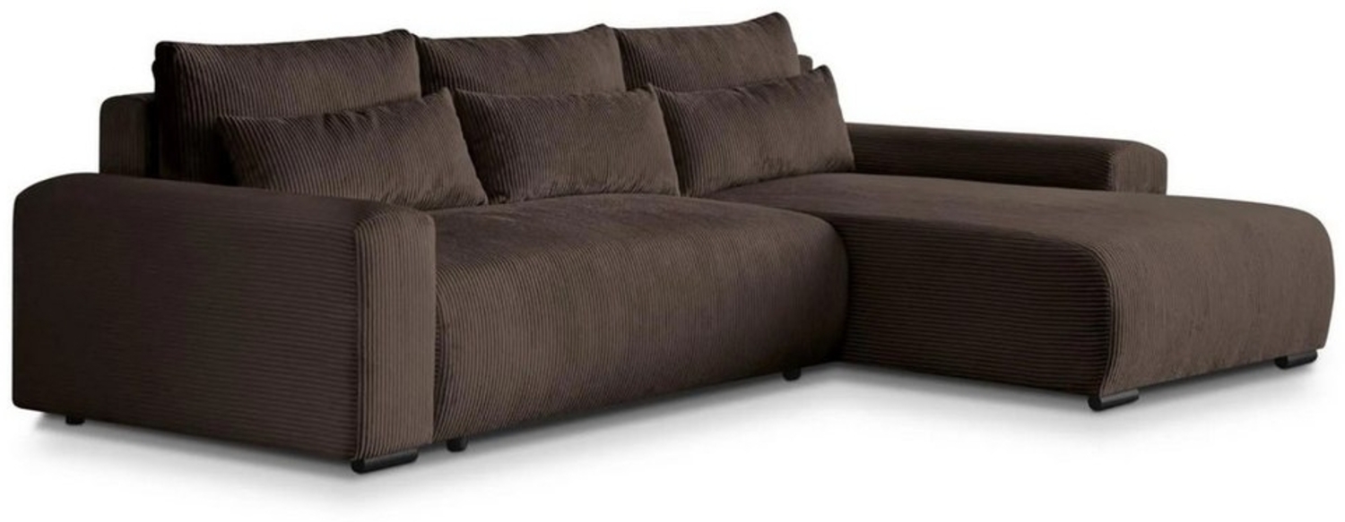 Beautysofa Ecksofa Benny, inkl. Schlaffunktion, Bettkasten, Wellenfedern, stilvoll Polsterecke im modernes Design, L-förmiges Corner Sofa aus Cordstoff Bild 1