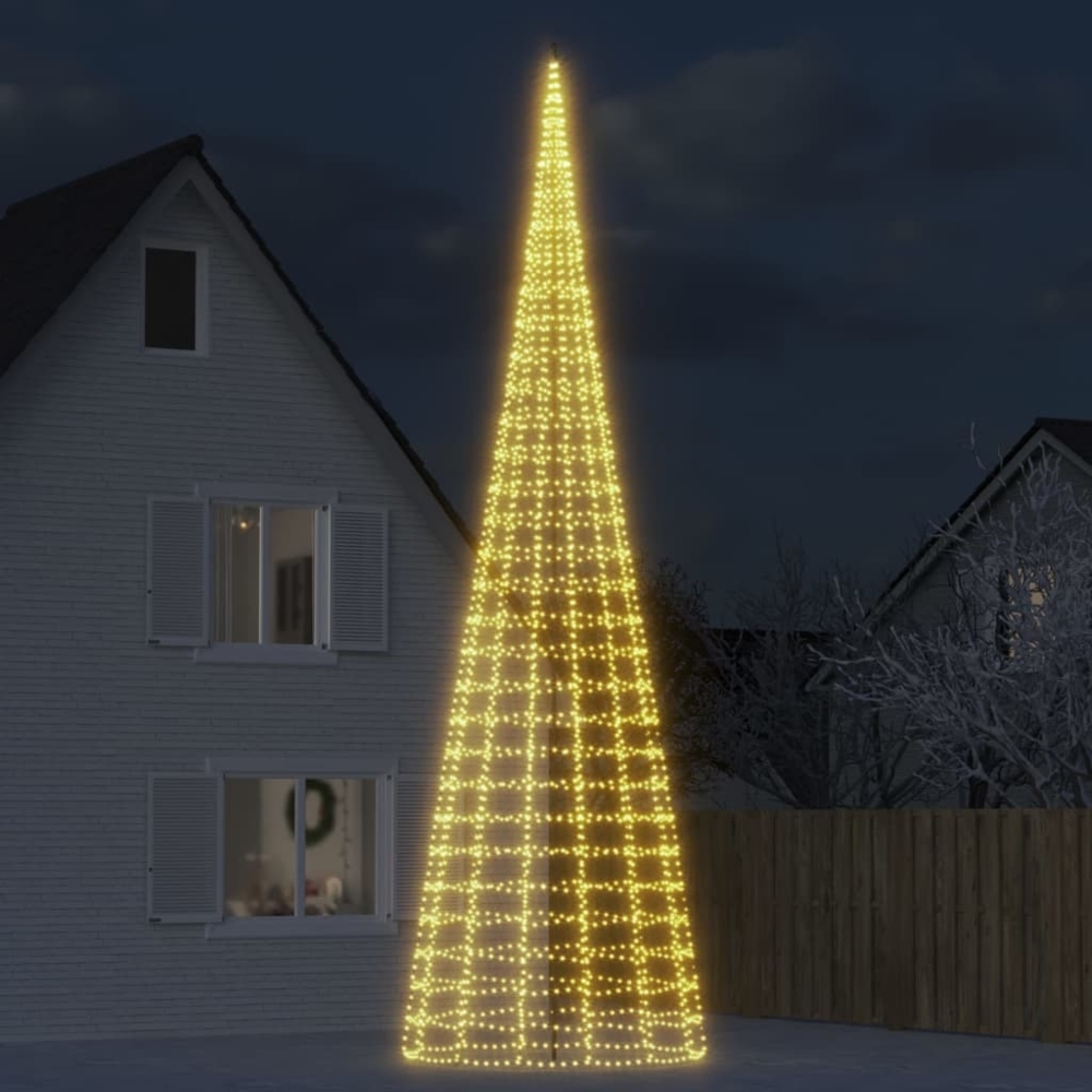 vidaXL LED-Weihnachtsbaum für Fahnenmast 3000 LEDs Warmweiß 800 cm 358120 Bild 1