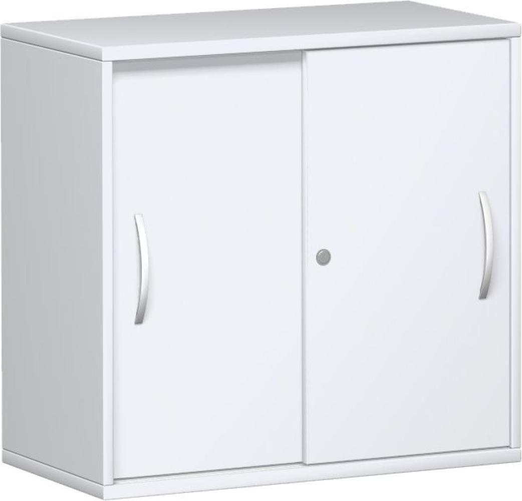 Schiebetürenschrank, 80x42x77cm, Weiß Bild 1