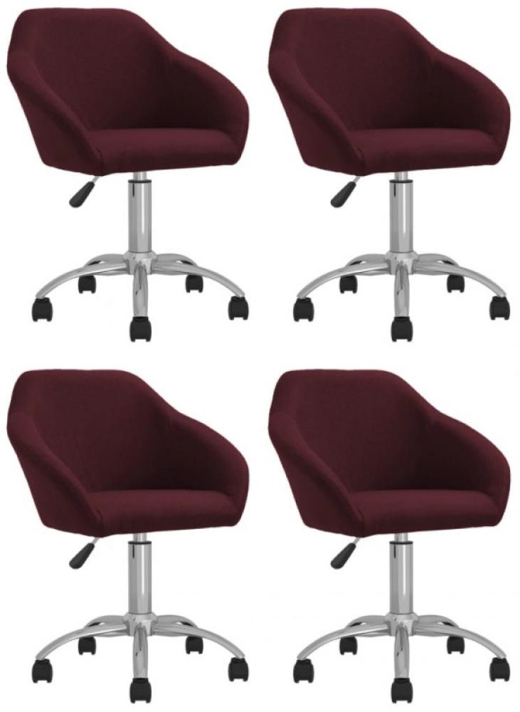 vidaXL Esszimmerstühle 4 Stk. Drehbar Lila Stoff [3089577] Bild 1
