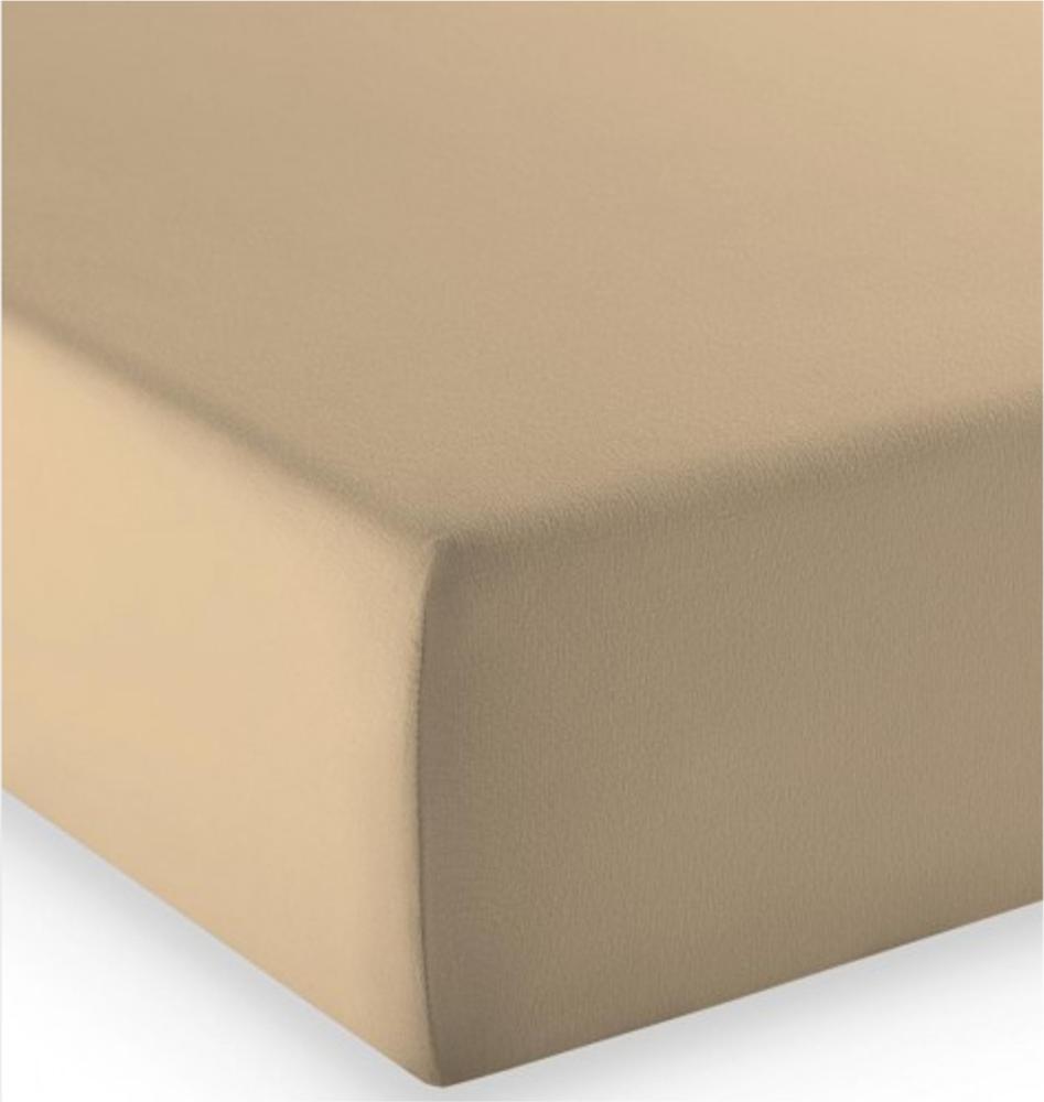 Fleuresse Mako-Jersey-Spannlaken comfort Farbe sand 4033 Größe 120x200 cm Bild 1