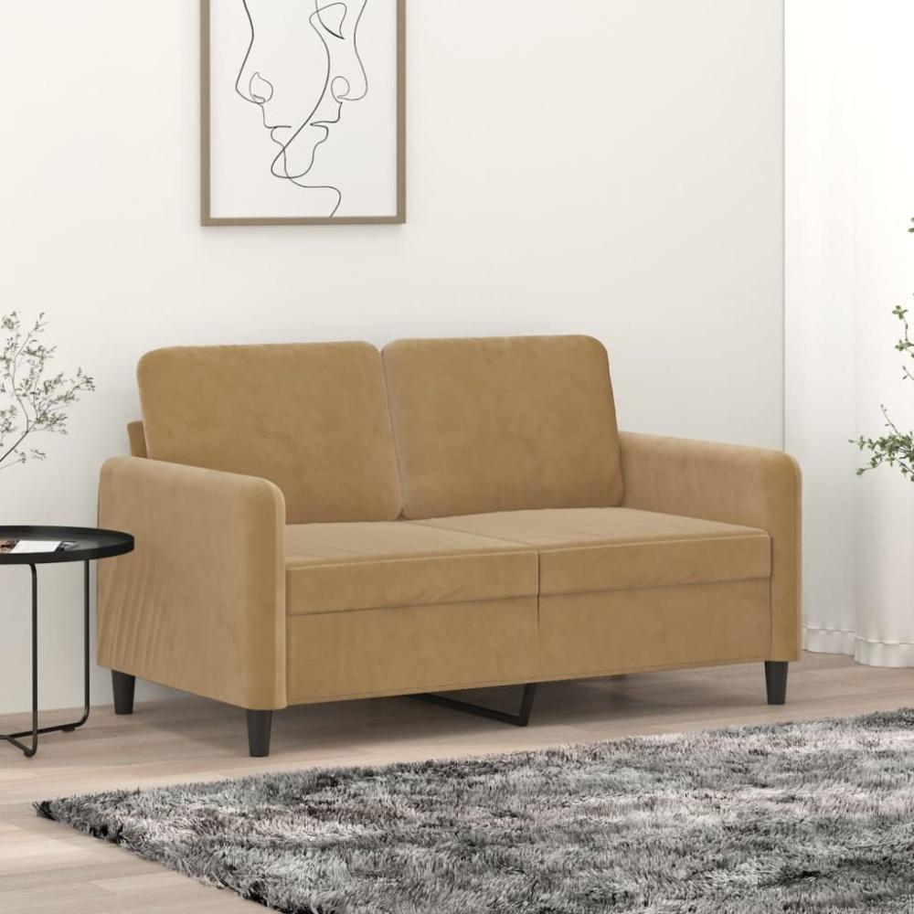 vidaXL 2-Sitzer-Sofa Braun 120 cm Samt 359439 Bild 1