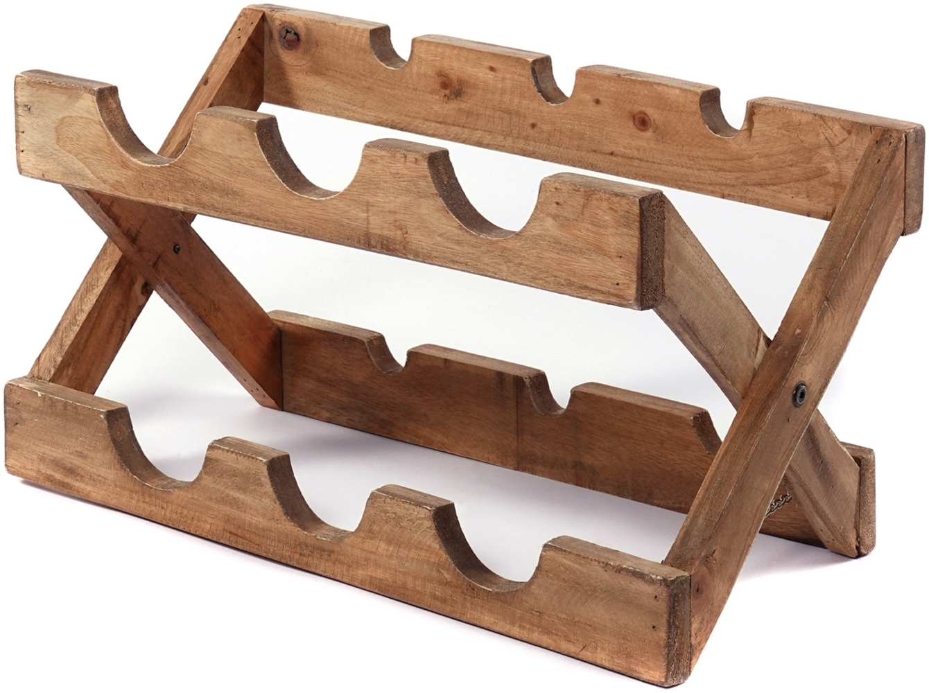 Flaschenregal Nino Mahagoni Massivholz, für 6 Flaschen, klappbar naturfarben Bild 1