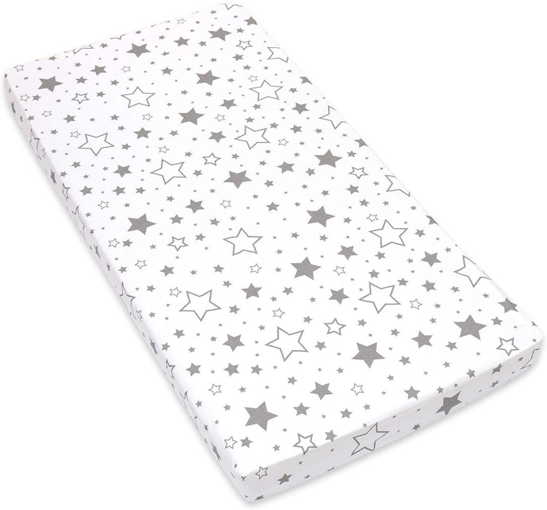 Amilian Spannbettlaken Spannbetttuch für Babybett Kinderbett Baby 100% Baumwolle 120x60 cm, Gummizug: an den Ecken, in vielen Mustern erhältlich Bild 1