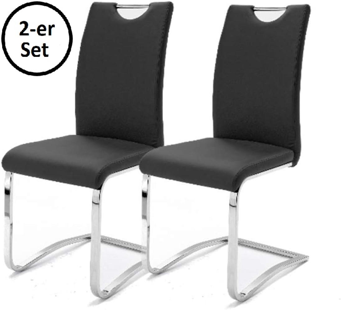 Freischwinger >YANIELLE / KÖLN< 2er-Set in Schwarz - 43x100x57cm (BxHxT) Bild 1