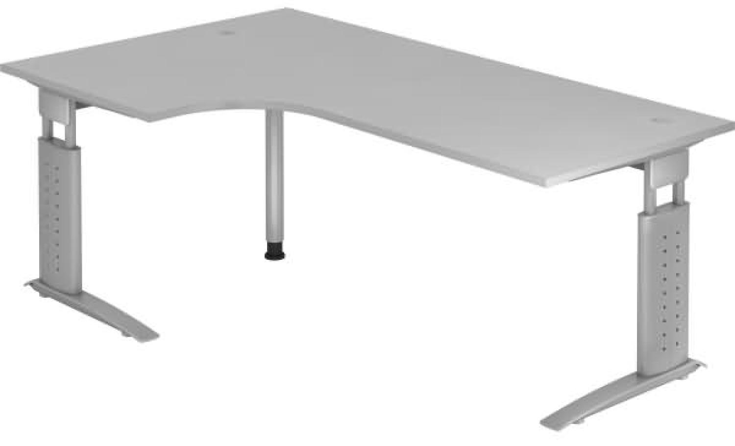 Winkeltisch US82 C-Fuß 200x120cm 90°Grau Gestellfarbe: Silber Bild 1