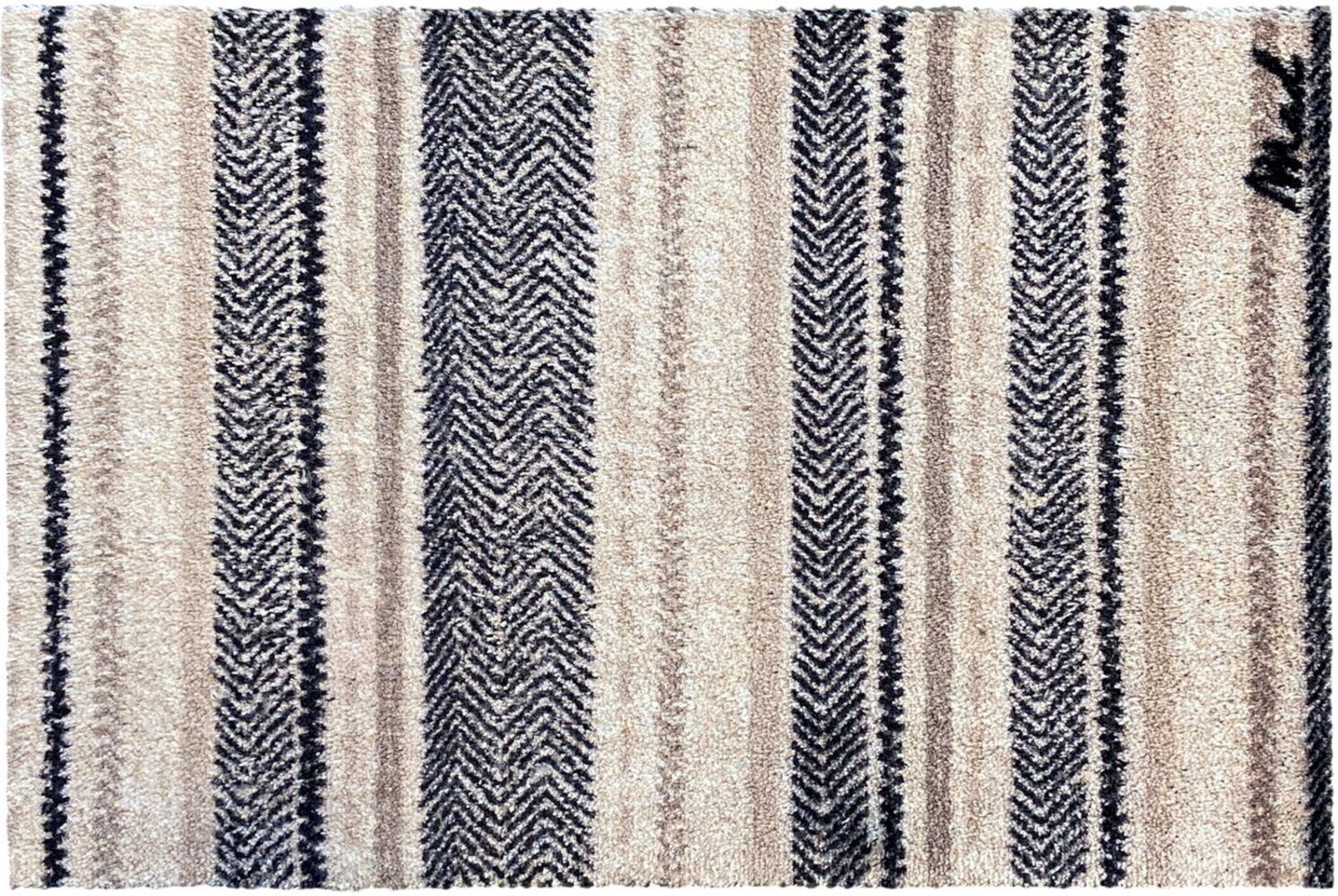 Mad about Mats Badematte IAN, Höhe 9 mm, rutschhemmend beschichtet, fußbodenheizunggeeignet, Polyamid, Rechteckig, Badteppich, Zickzack Muster, modern gestreift, weicher Flor Bild 1