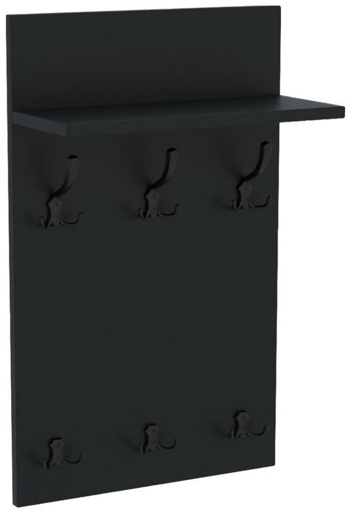 AKKE Garderobenhalter, MIDI Garderobe Schwarze Haken 2mm PVC Kantenumleimung Bild 1