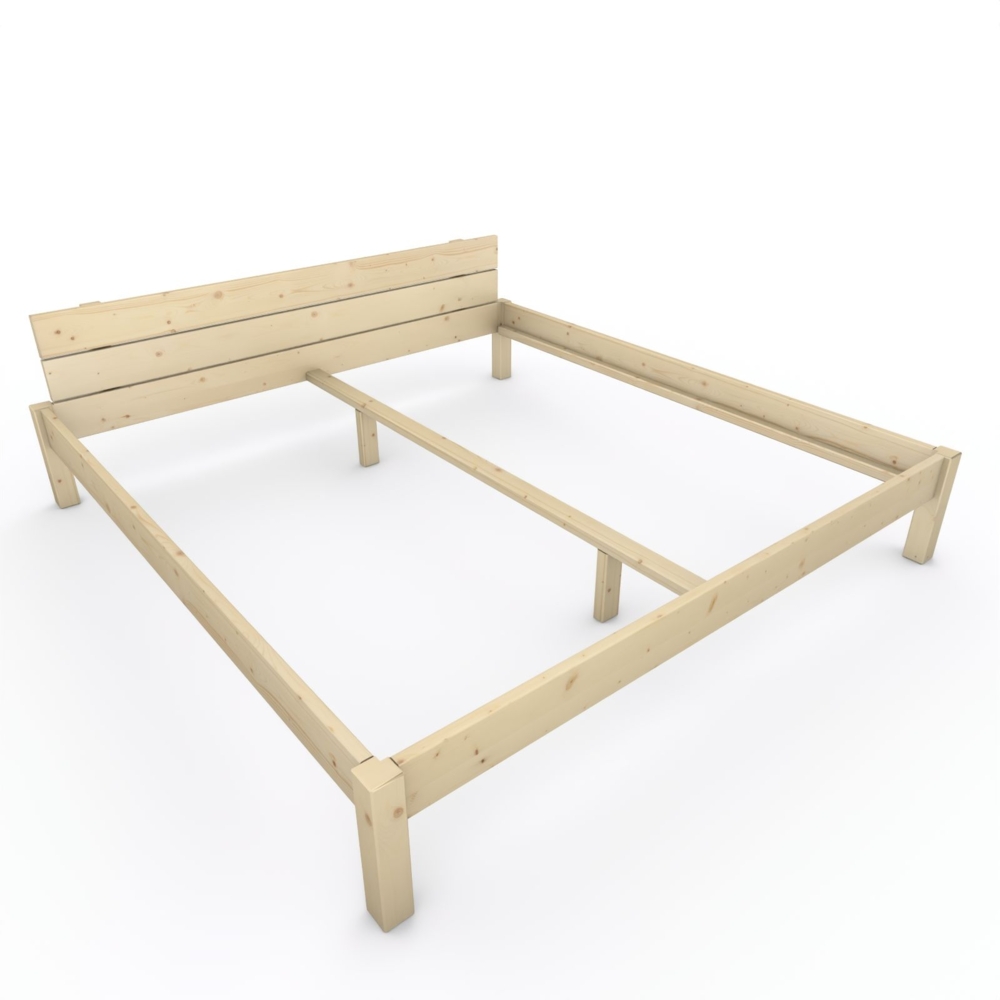 Pfostenbett "metallarm" Fichte Holzbett "Daybett" 200 x 210cm 38cm Doppelbett Bild 1