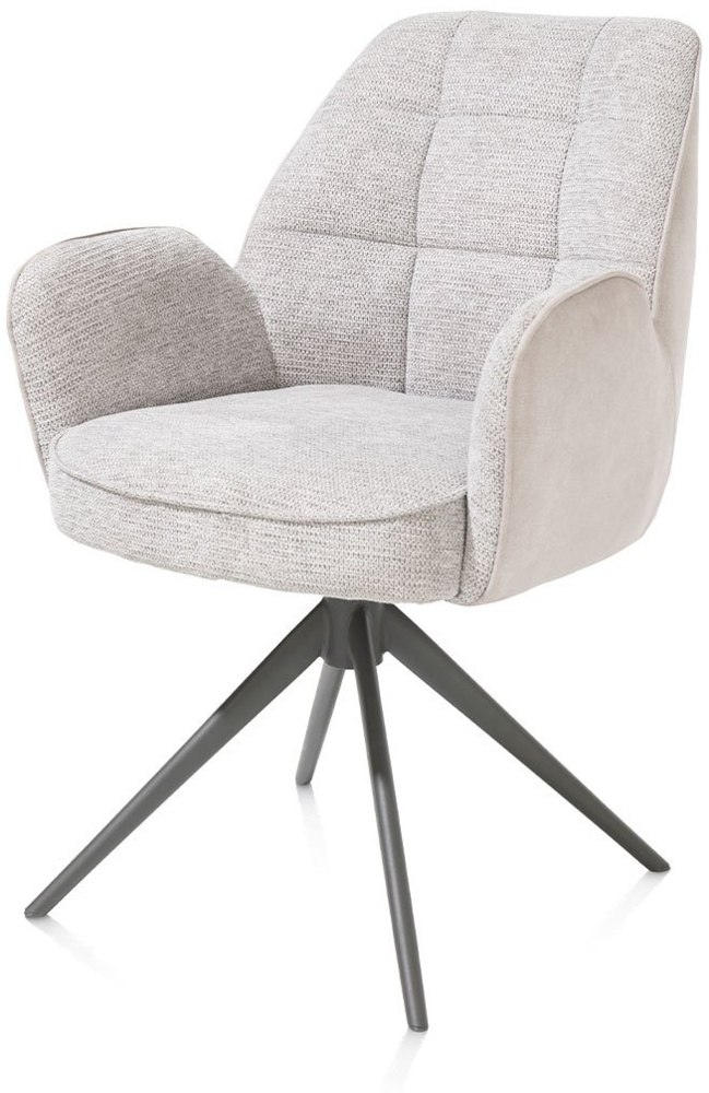 Armlehnenstuhl Bell, Flachgewebe, Mikrofaser, Grau, 60 x 89 x 65 cm Bild 1