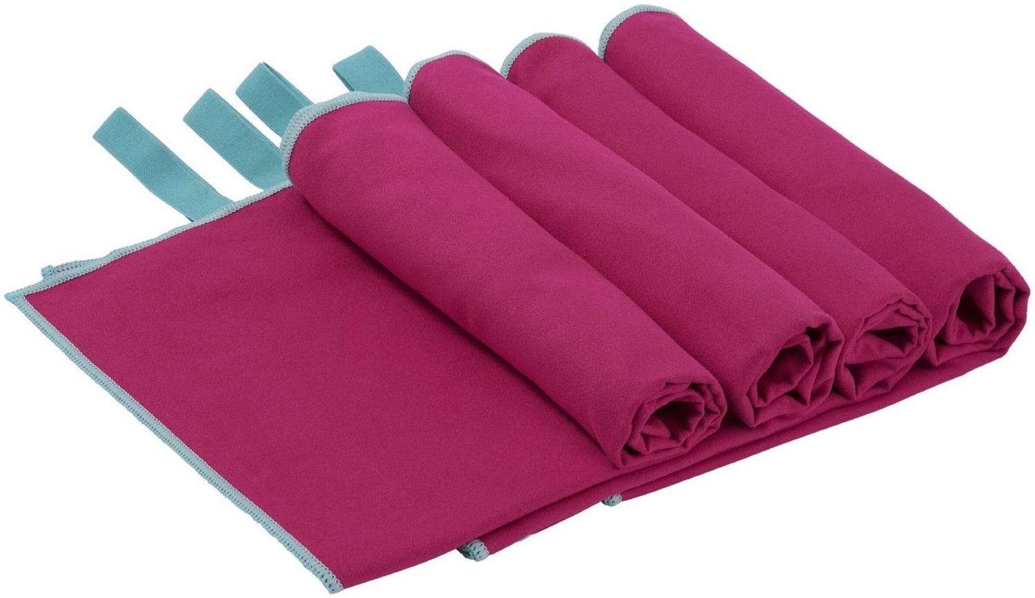 OTTO home Handtücher Leoa, diverse Größen, Sporthandtuch, Reisehandtuch, Strandtuch, Microfaser (4-St), sehr leicht, kompakt, schnelltrocknend, Mikrofaser mit Kontrastnaht Bild 1