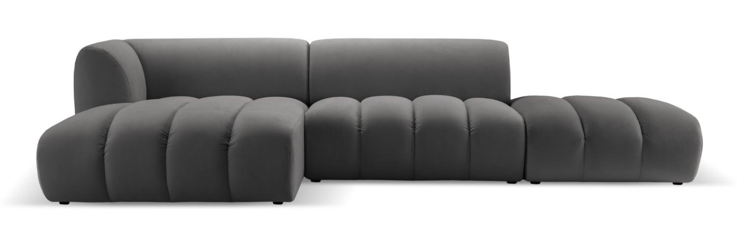 Micadoni Modulares Ecksofa offen Harry 5-Sitzer Links Samtstoff Zement Bild 1