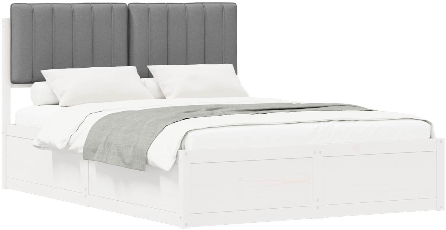 vidaXL Bettgestell mit gepolstertem Kopfteil Hellgrau 135x190 cm 3398243 Bild 1