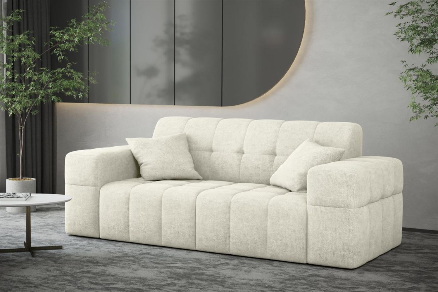 Sofa Designersofa NANCY 2-Sitzer in Stoff Perfekt Harmony Pearl Bild 1