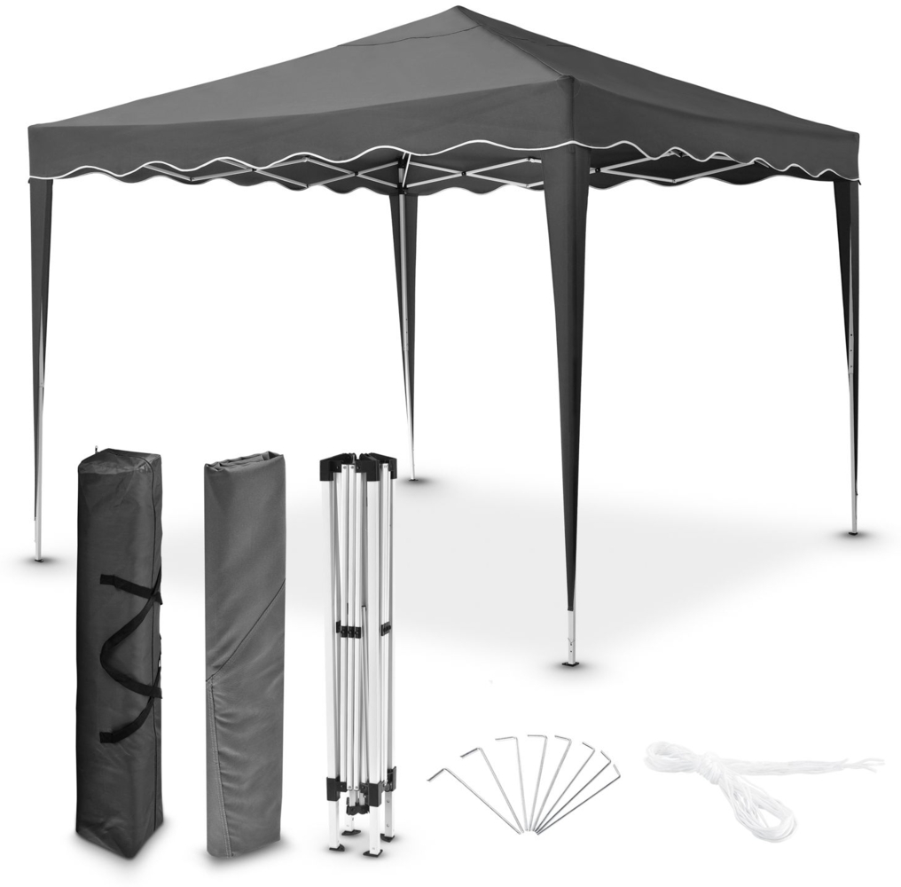 Juskys Faltpavillon Vivara 3x3 m – Pop-up Pavillon höhenverstellbar, UV50+ & wasserabweisend – Gartenzelt mit Tasche – Partyzelt für Garten grau Bild 1