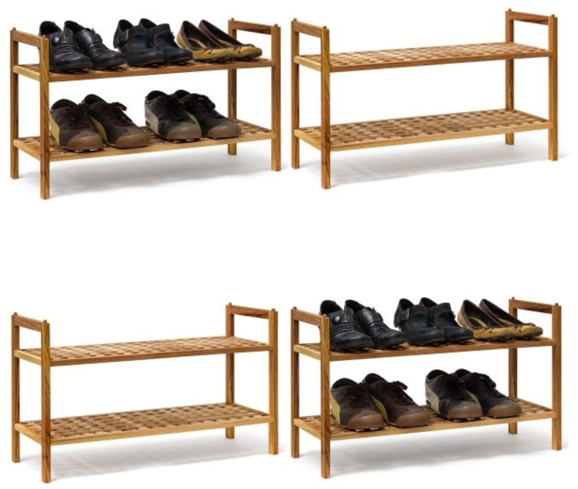 4 x Schuhregal Walnuss stapelbar Bild 1