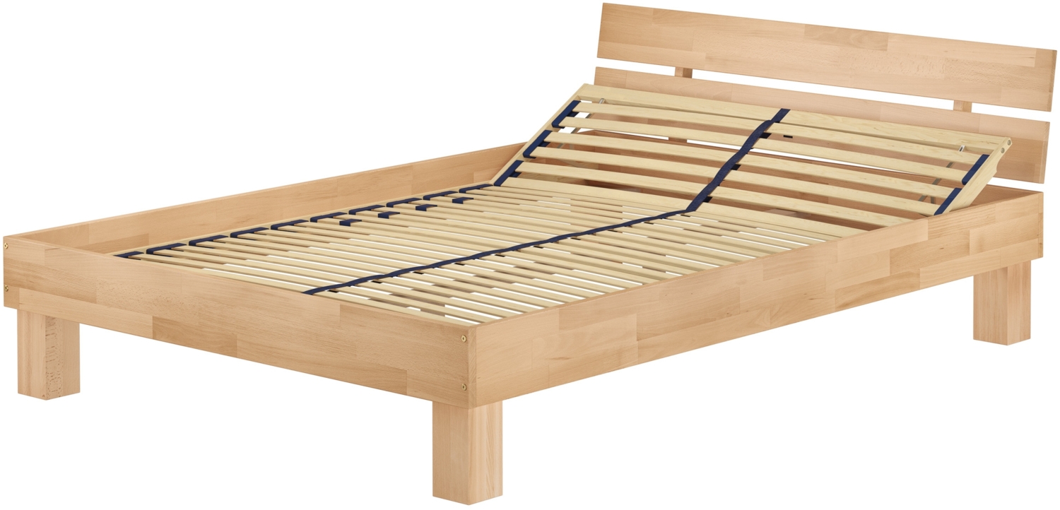 Erst-Holz Französisches Bett Futonbett Doppelbett 160x220 Massivholzbett Buche natur Rollrost V-60. 86-16-220 inkl. Federholzrahmen Bild 1