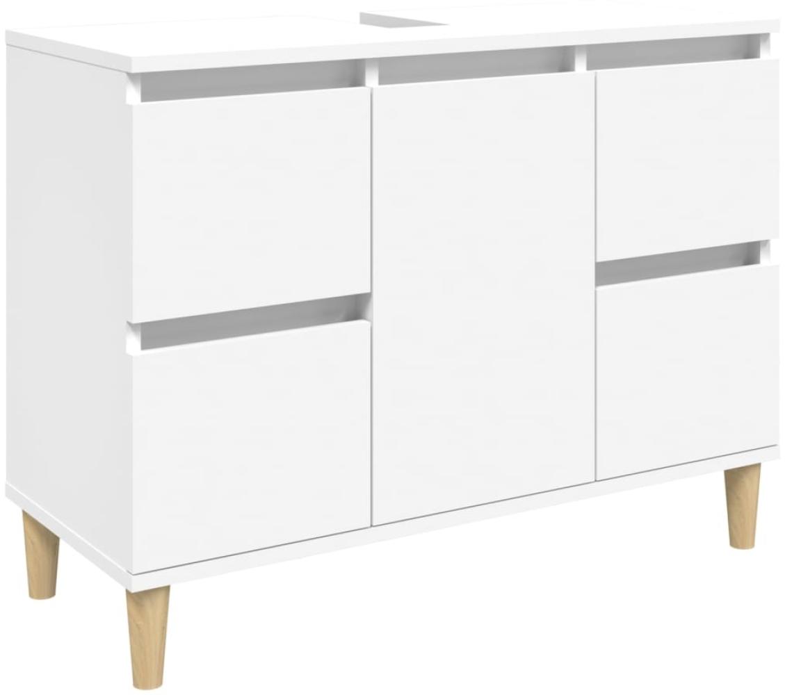vidaXL Waschbeckenunterschrank Weiß 80x33x60 cm Holzwerkstoff 821268 Bild 1
