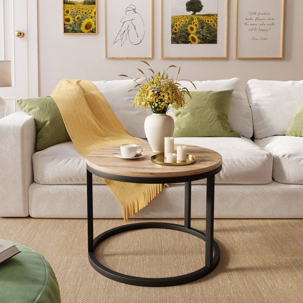 Lookway Couchtisch CIRI mit einer Platte in Holzdekor (1x Couchtisch), Durchmesser: ⌀60 cm Bild 1