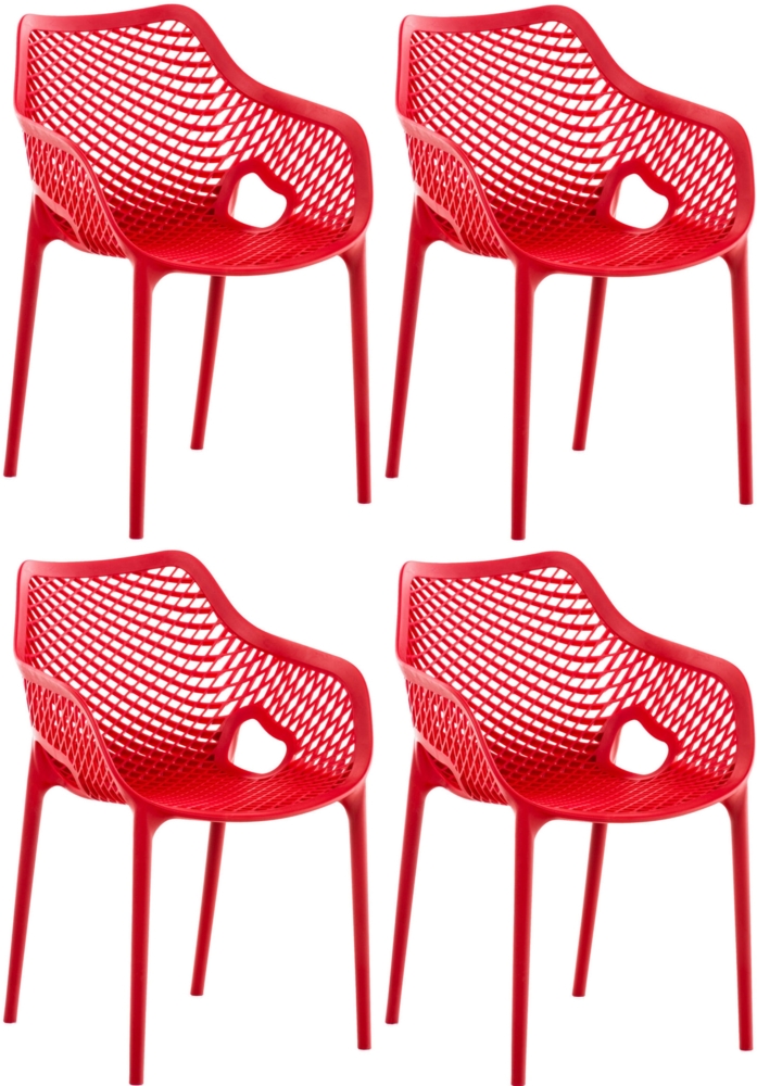CLP 4er Set Stühle Air XL stapelbar mit einer Sitzhöhe von 44 cm,rot Bild 1