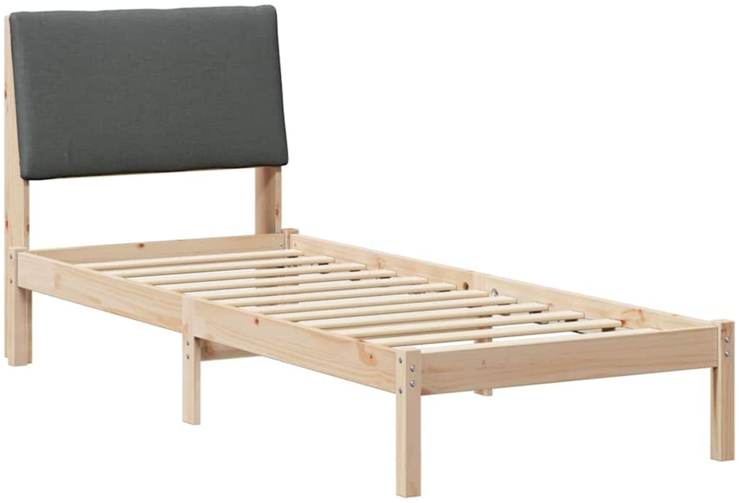 vidaXL Bettgestell Braun und Dunkelgrau 75x190 cm Massivholz Kiefer 878790 Bild 1