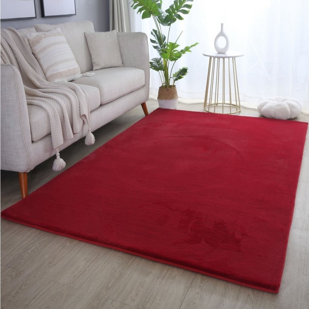 Teppium Teppich Unicolor - Einfarbig, Rechteckig, Höhe: 20 mm, Teppich Wohnzimmer Einfarbig Shaggy Modern Flauschiger Felloptik Weich Bild 1
