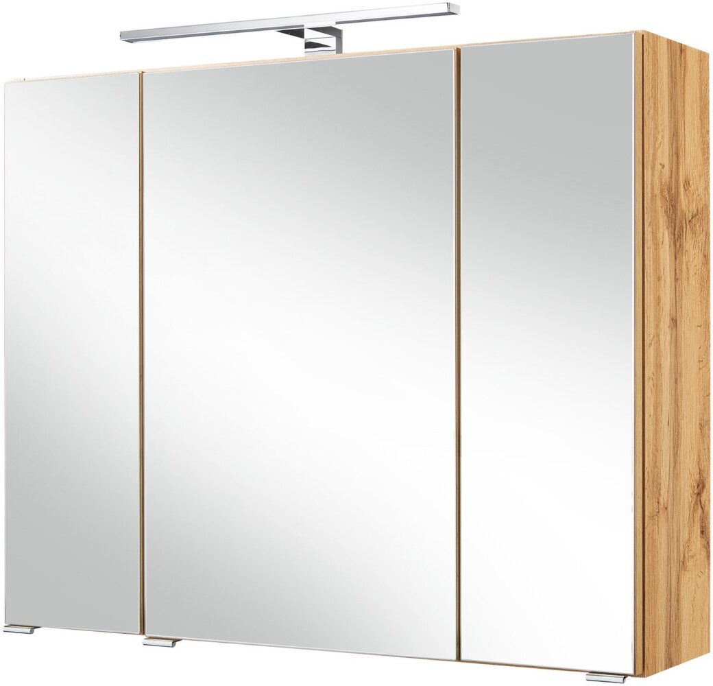 welltime Spiegelschrank Malibu Breite 80 cm, mit Spiegeltüren und Türendämpfern Bild 1