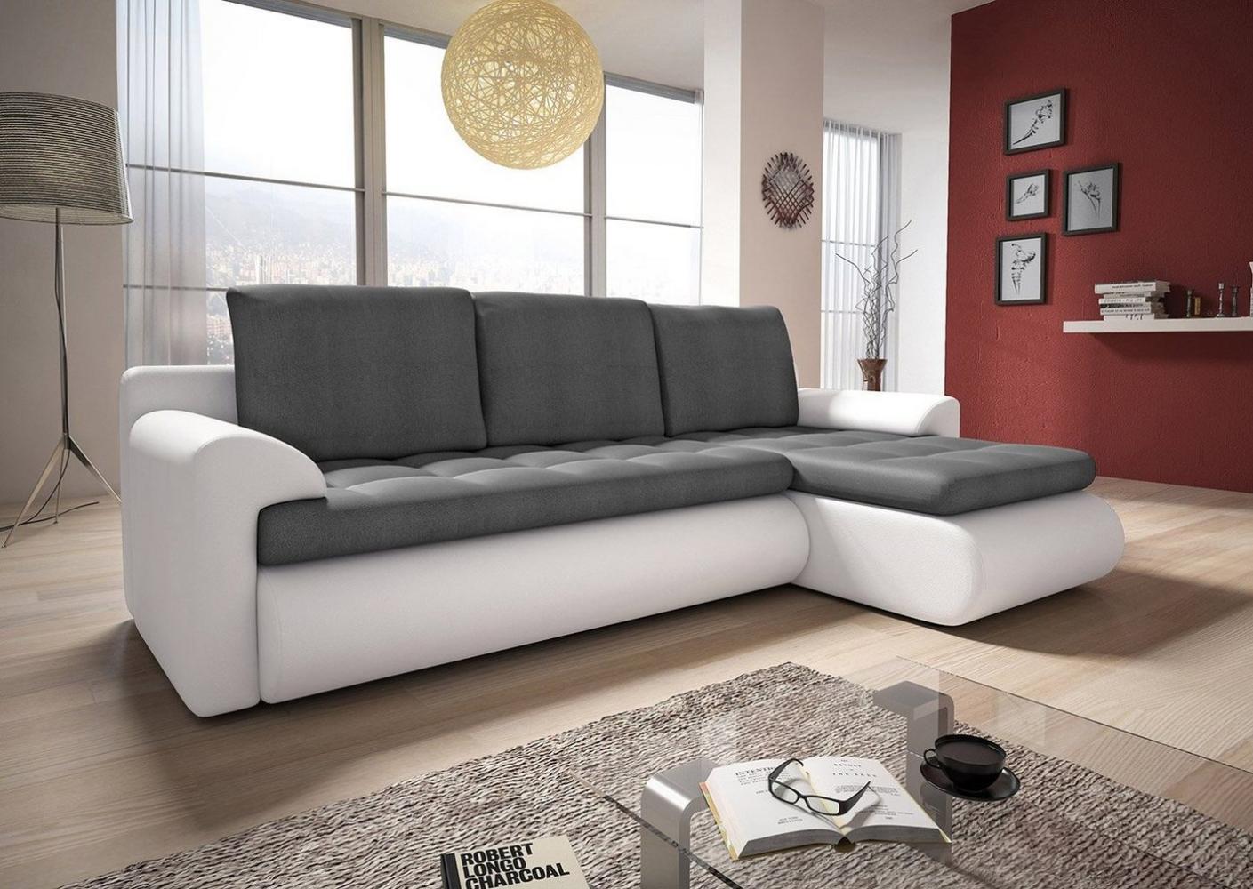 Sofnet Ecksofa Santi, mit Schlaffunktion und Bettkasten, L-Form Couch, Schlafsofa mit Wellenfeder, Bettsofa Bild 1