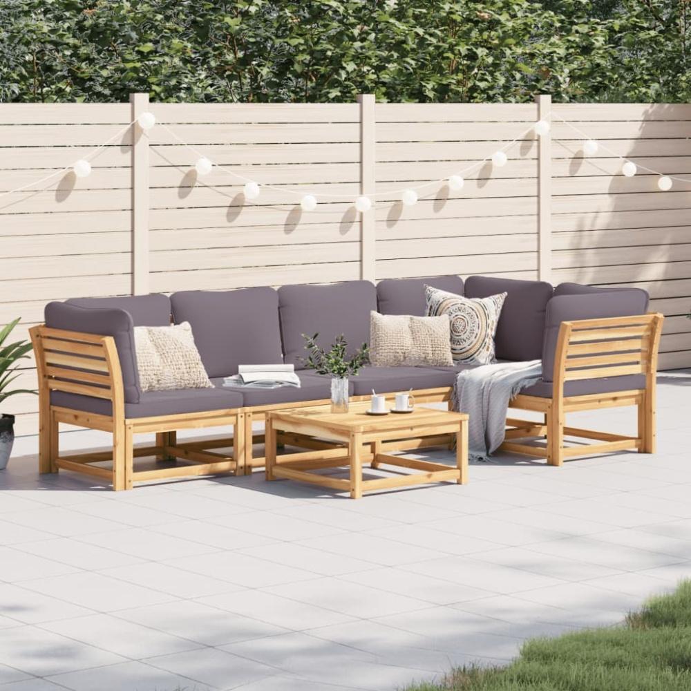 vidaXL 6-tlg. Garten-Lounge-Set mit Kissen Massivholz Akazie 3214312 Bild 1