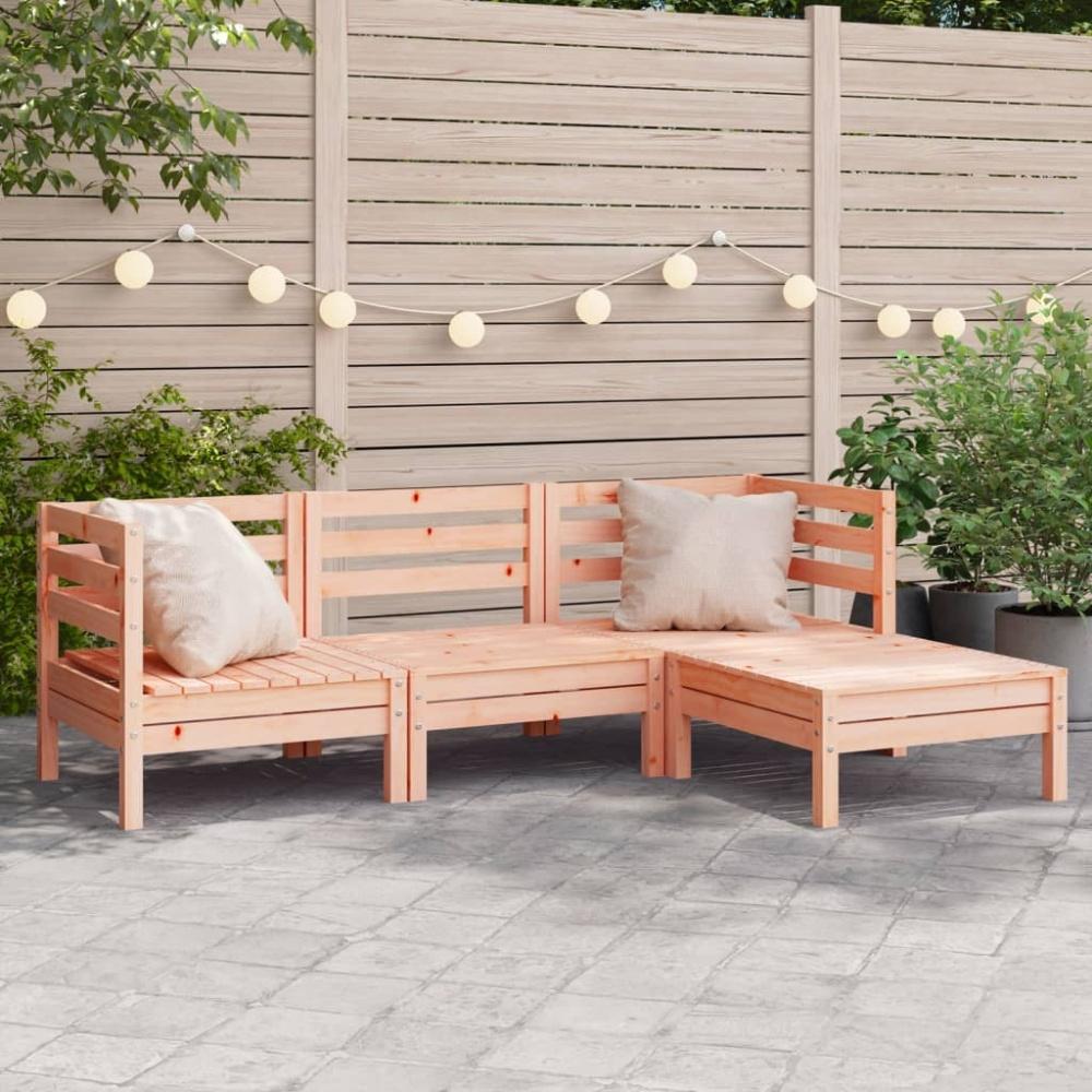 vidaXL Gartensofa 3-Sitzer mit Hocker Massivholz Douglasie 838059 Bild 1