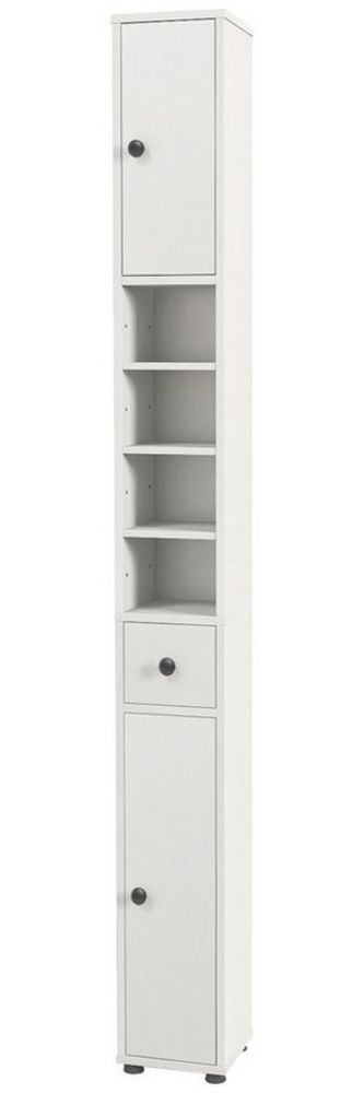 COSTWAY Hochschrank Badschrank schmal, verstellbaren Regal, 20x20x180cm, Weiß Bild 1