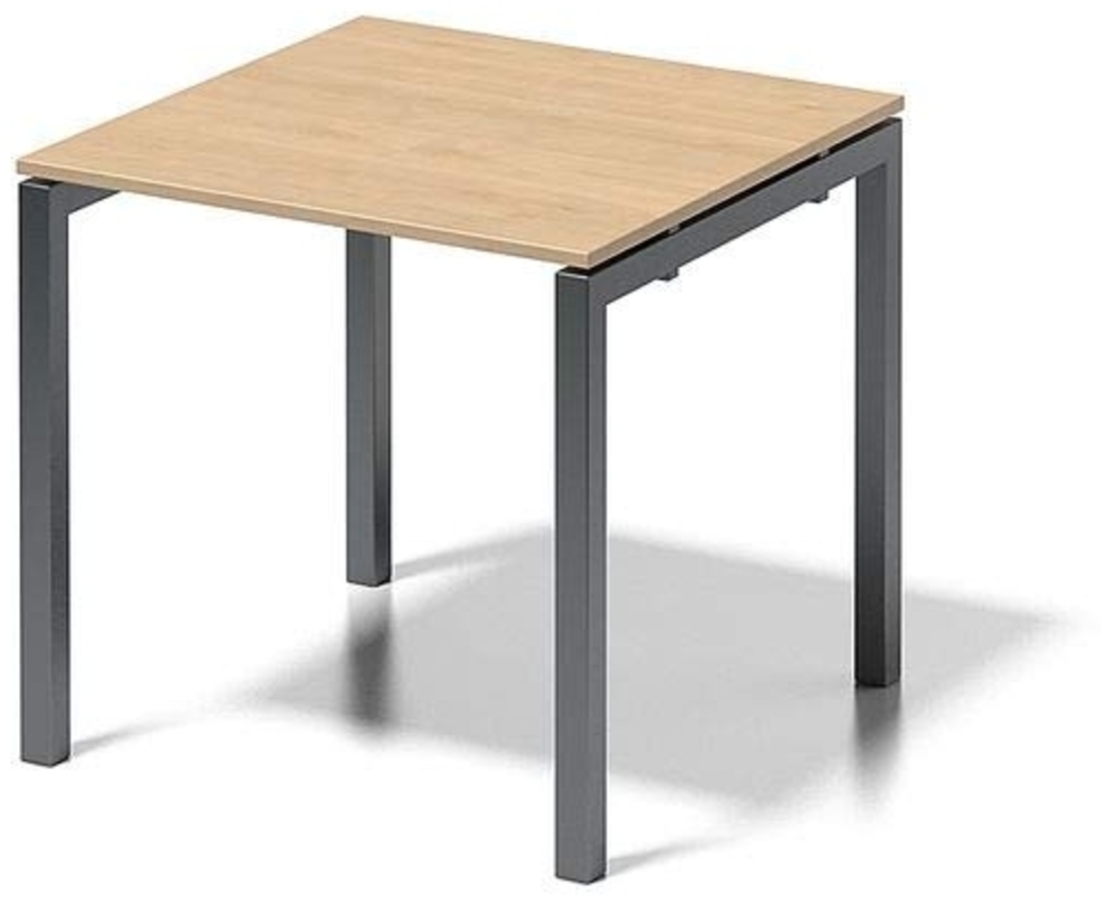 BISLEY Cito Schreibtisch, 740 mm höhenfixes U-Gestell, Metall, Mp334 Dekor Ahorn, Gestell Anthrazitgrau, 80 x 80 x 74 cm Bild 1