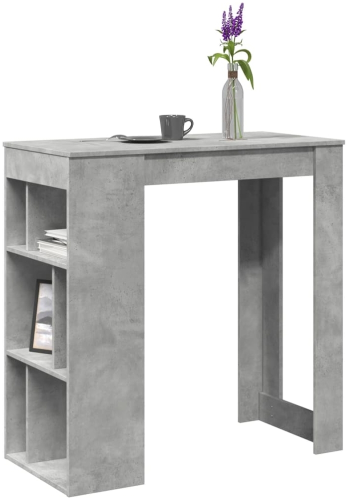 vidaXL Bartisch mit Regal Betongrau 102x50x103,5 cm Holzwerkstoff 854358 Bild 1