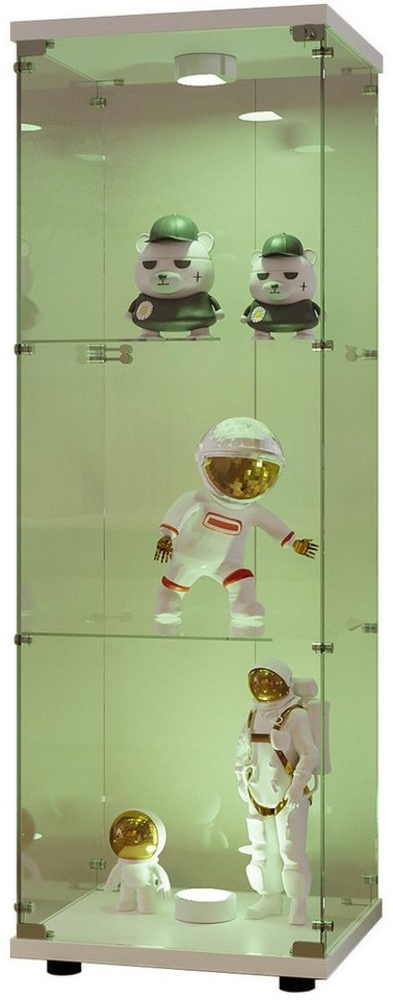 FUROKOY Glasvitrine Vitrinenschrank mit Glastüren und Beleuchtung Sammlervitrine 42x36x125 cm,Transparenter,mit Glastür,für Sammlerstücke Bild 1