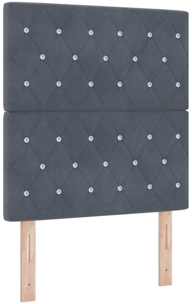 vidaXL LED Boxspringbett mit Matratze Dunkelgrau 80 x 200 cm Stoff 3343209 Bild 1