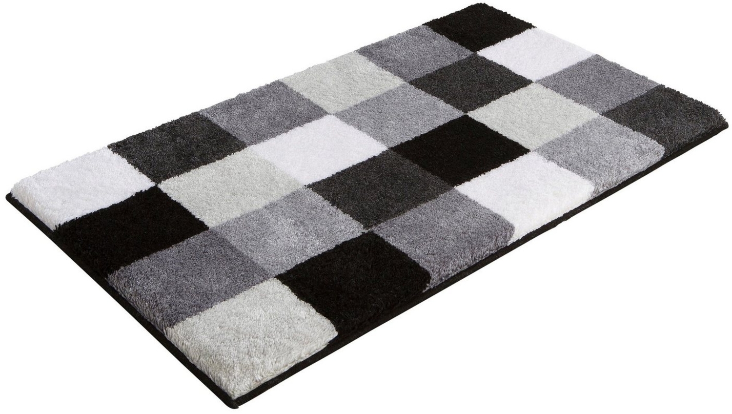 Grund Badematte Mosaik, Badvorleger, Badezimmer Teppich, sehr weich, Höhe 20 mm, rutschhemmend beschichtet, fußbodenheizungsgeeignet, Kunstfaser, rechteckig, angenehm weich, auch als 3 teiliges Set erhältlich, Made in Europe Bild 1