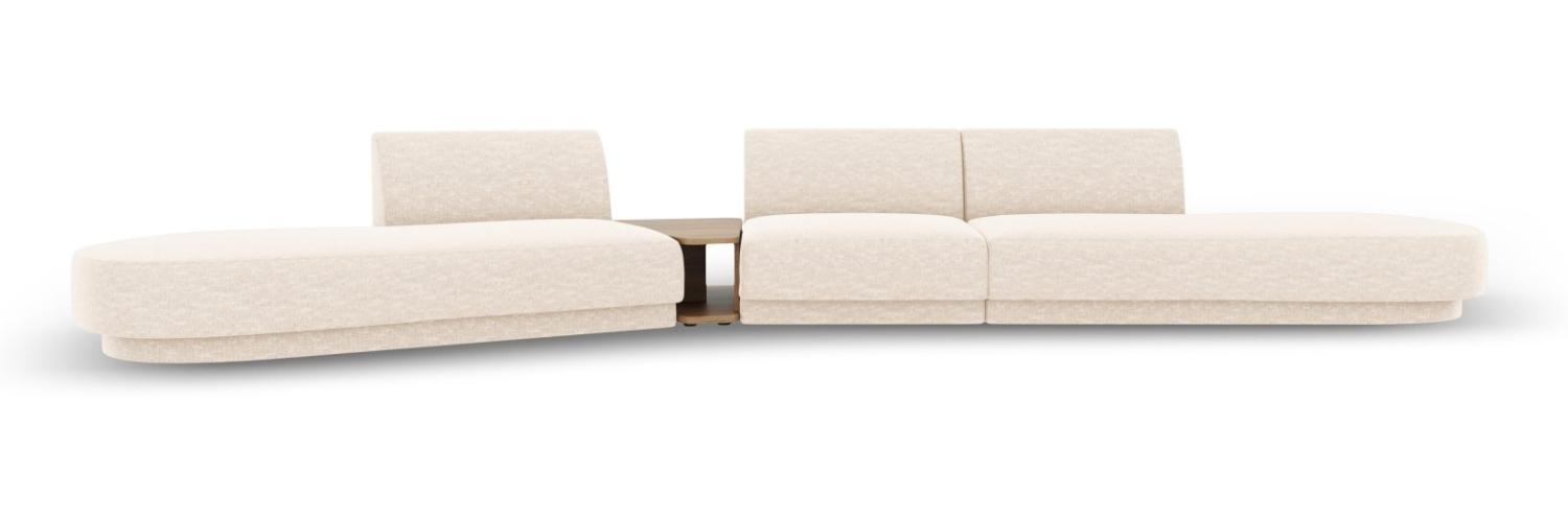 Micadoni Modulares Sofa Miley 5-Sitzer ohne Armlehnen Links Chenille Helles Beige Bild 1