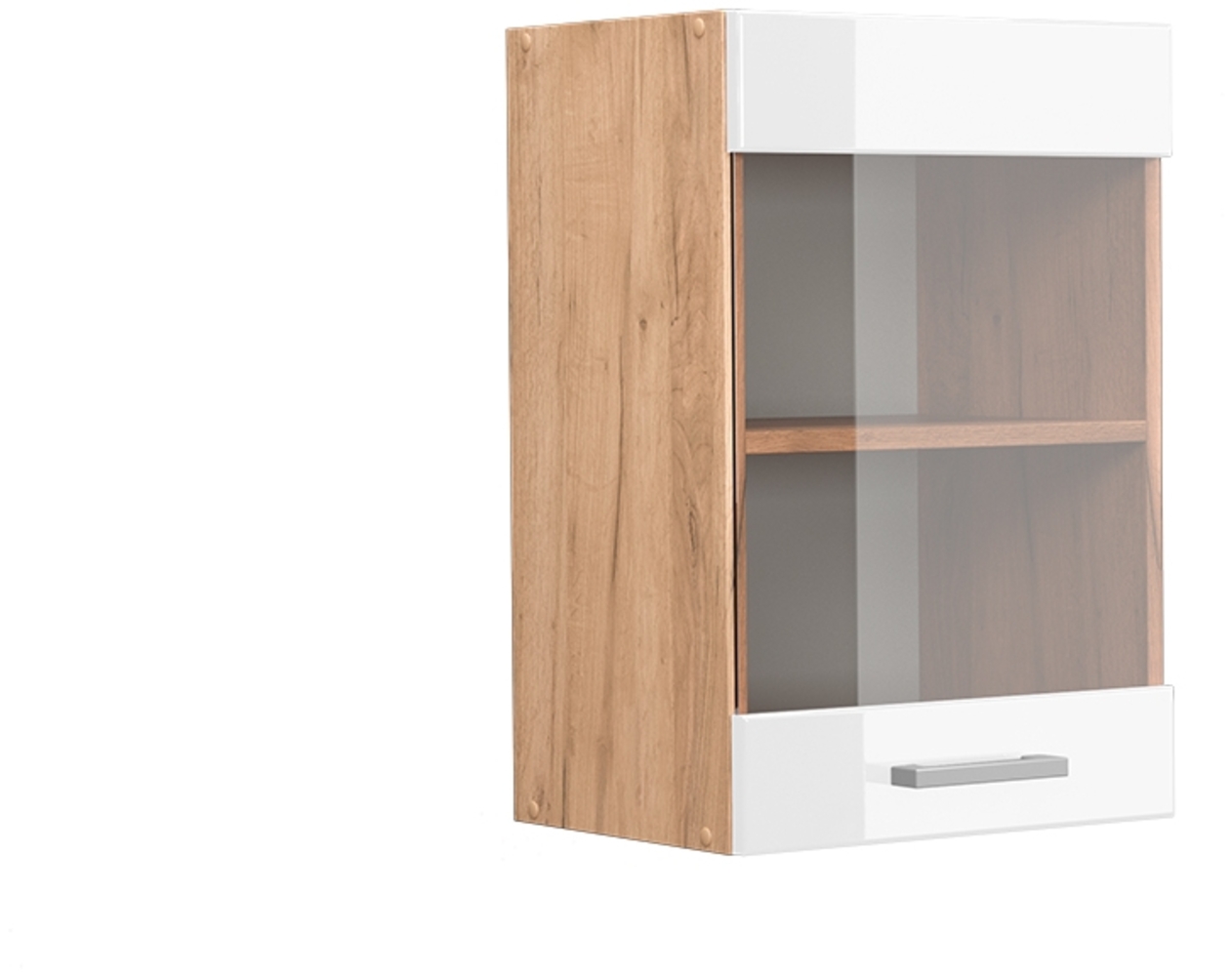 Vicco Küchenschrank Küchenzeile R-Line, Weiß Hochglanz, Hängeglasschrank 40 cm Bild 1