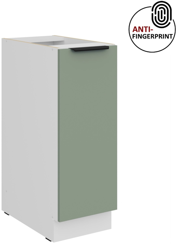 Küchen Unterschrank Schrankauszug 30 cm Küche ARIA Aquamarin ultra matt + Weiss matt, hochwertige Fronten mit Anti Fingerprint Beschichtung Küchenzeile Küchenblock Bild 1